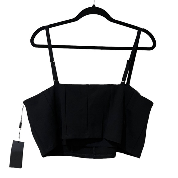 11 Honore Shayla Cropped Tank in Black (3) - Picture 8 of 13